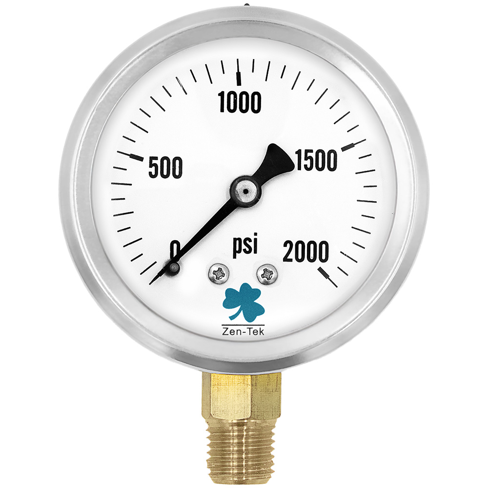 Zenport Zen-Tek Pressure Gauge LPG2000 Liquid Glycerin Filled Pressure Gauge 0-2000 Psi (image for) Zenport Zen-Tek Pressure Gauge LPG2000 Liquid Glycerin Filled Pressure Gauge 0-2000 Psi